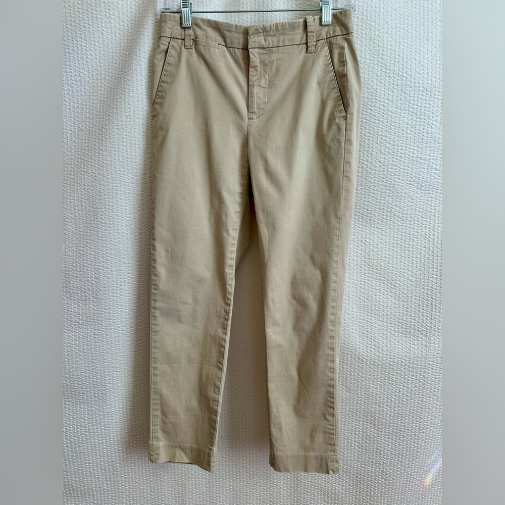 Vince Khaki Tan Straight Leg Chino Ankle Pants Women’s Size 2 Cotton Stretch